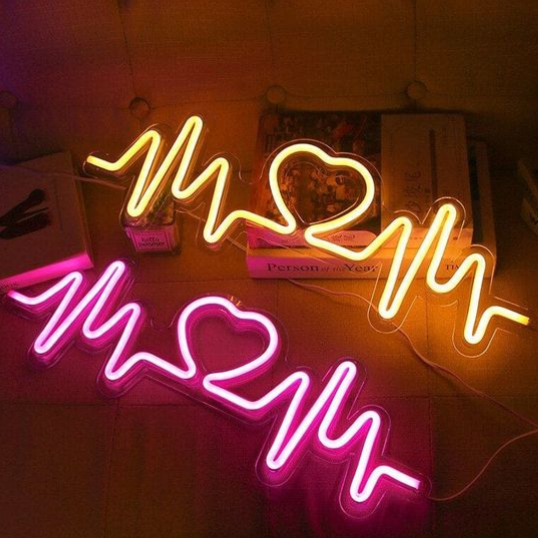 Heartbeats Neon Sign Light