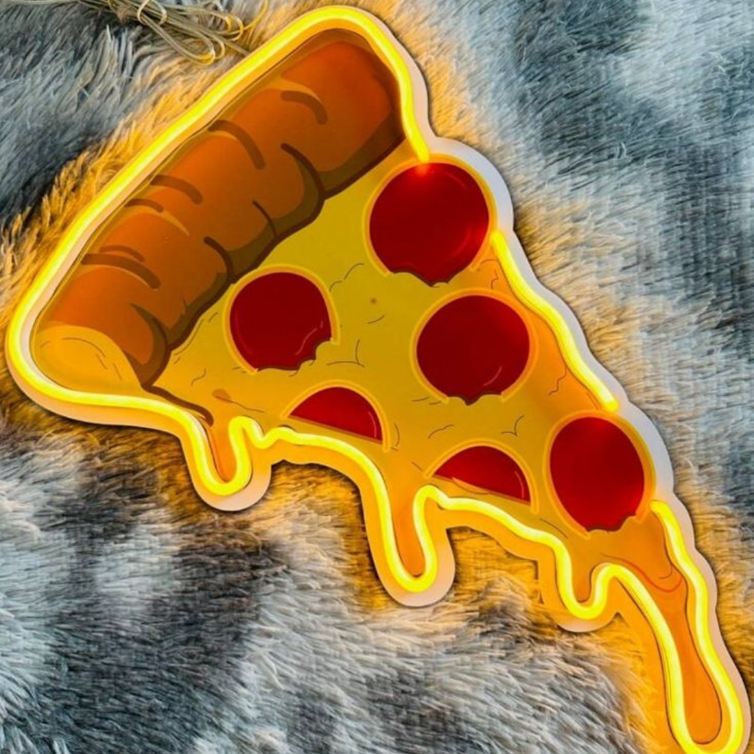 UV Print Neon Pizza Slice