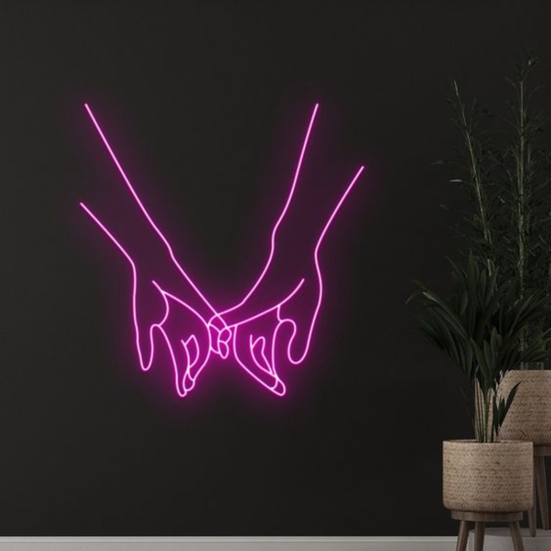 Hand in Hand Couple Neon Sign